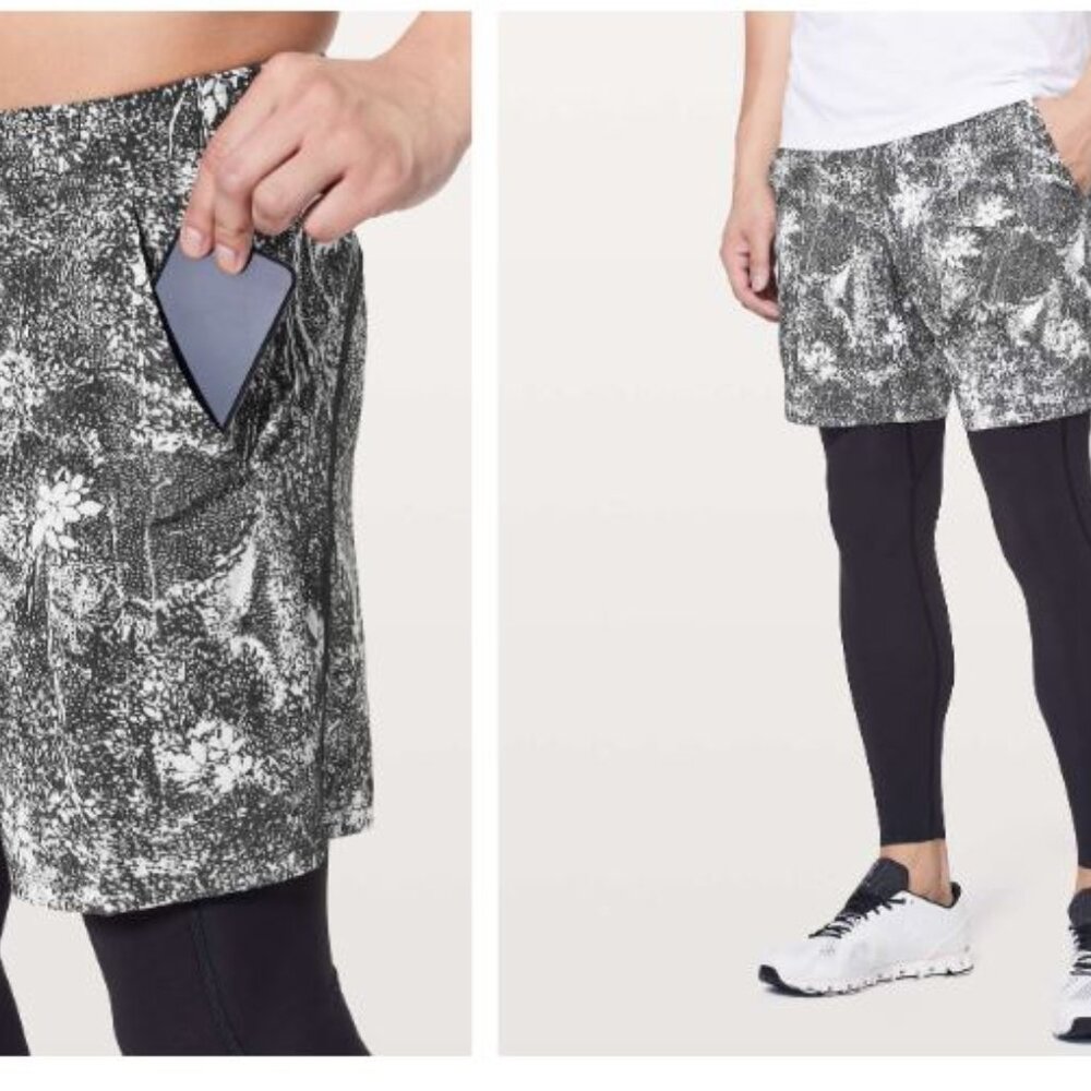 Lululemon Men's Small Pace Breaker Short *Linerless 7" Black White
